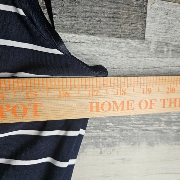 Lauren Ralph Lauren GREEN Label Strappy Midi Dress NEW Navy Blue White Size 10 - Picture 9 of 11